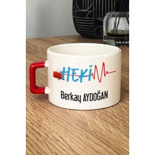 Hedizu Kişiye Özel Hekim Doktor Lüks Fincan Kırmızı 14 Mart Tıp Bayramı Hediyesi