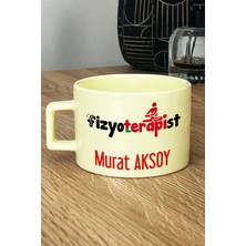 Hedizu Kişiye Özel Fizyoterapist Pastel Fincan Sarı Isme Özel Tıp Bayramı Hediyeleri