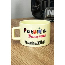 Hedizu Kişiye Özel Psikolojik Danışman Pastel Fincan Sarı Tıp Bayramı Hediyesi