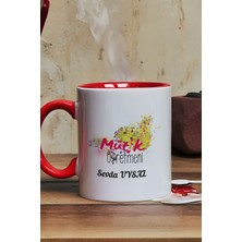 Hedizu Kişiye Özel Müzik Öğretmeni -2- Kupa Bardak Kırmızı Öğretmenler Günü Hediyesi