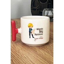 Hedizu Kişiye Özel Erkek Mühendis Bey Kupa Bardak T Kulplu Pembe Mühendisler Günü Hediyesi