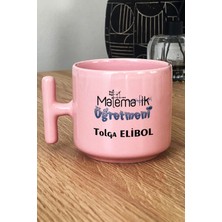 Hedizu Kişiye Özel Matematik Öğretmeni -2- Pastel T Kulplu Kupa Bardak Pembe Öğretmenler Günü Hediyesi