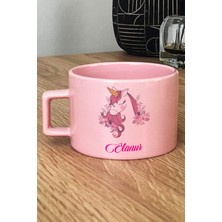 Hedizu Kişiye Özel Unicorn -3- Pastel Fincan Pembe Arkadaşa Kardeşe Hediye