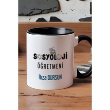 Hedizu Kişiye Özel Sosyoloji Öğretmeni Kupa Bardak Siyah Öğretmenler Günü Hediyesi