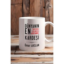 Hedizu Kişiye Özel Erkek Kardeş Kupa Bardak Beyaz Erkek Kardeşe Doğum Günü Hediyesi