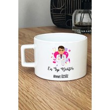 Hedizu Kişiye Özel En Iyi Doktor Lüks Fincan Beyaz  Tıp Bayramı Hediyesi