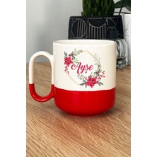 Hedizu Kişiye Özel Çiçekli Isme Özel Pro Kupa Bardak Kırmızı Doğum Günü Hediyesi