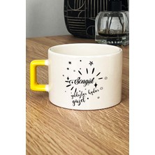 Hedizu Kişiye Özel Yıldızlar Kadar Güzel Lüks Fincan Sarı Arkadaşa Doğum Günü Hediyesi