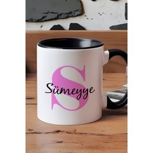 Hedizu Kişiye Özel Baş Harf ve Isim Yazılı Kupa Bardak Siyah Doğum Günü Hediyesi