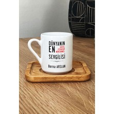 Hedizu Kişiye Özel Kadın Sevgiliye Hediye Türk Kahvesi Fincanı Ahşap Altlıklı Kız Arkadaşa Hediye
