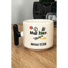 Hedizu Kişiye Özel Mali Işler Müdürü Kupa Bardak T Kulplu Siyah