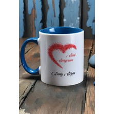 Hedizu Kişiye Özel Seni Seviyorum Kupa Bardak Mavi Sevgililer Günü Hediyesi