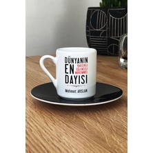 Hedizu Kişiye Özel Dayı Türk Kahvesi Fincanı Siyah Dayıya Doğum Günü Hediyesi