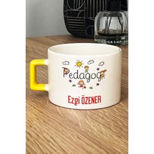 Hedizu Kişiye Özel Pedagog Lüks Fincan Sarı Tıp Bayramı Hediyesi