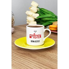 Hedizu Kişiye Özel Optisyen Türk Kahvesi Fincanı Sarı Isme Özel Tıp Bayramı Hediyeleri