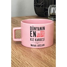 Hedizu Kişiye Özel Kız Kardeş Pastel Fincan Pembe Kız Kardeşe Doğum Günü Hediyesi
