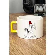 Hedizu Kişiye Özel Evin Reisi Lüks Fincan Sarı Yıldönümü Hediyesi