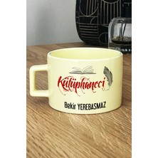 Hedizu Kişiye Özel Kütüphaneci Pastel Fincan Sarı