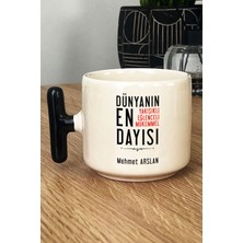 Hedizu Kişiye Özel Dayı Kupa Bardak T Kulplu Siyah Dayıya Doğum Günü Hediyesi