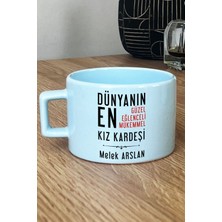 Hedizu Kişiye Özel Kız Kardeş Pastel Fincan Mavi Kız Kardeşe Doğum Günü Hediyesi