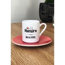 Hedizu Kişiye Özel Hemşire Türk Kahvesi Fincanı Pembe Isme Özel Tıp Bayramı Hediyesi