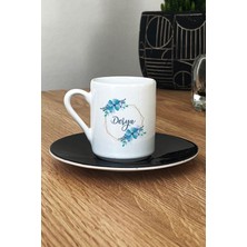 Hedizu Kişiye Özel Isme Özel Isim Yazılı Türk Kahvesi Fincanı Siyah Arkadaşa Doğum Günü Hediyesi