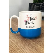 Hedizu Kişiye Özel Evin Hanımı Pro Kupa Bardak Mavi Yıldönümü Hediyesi