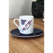 Hedizu Kişiye Özel Bordo Mavi Taraftar Türk Kahvesi Fincanı Lacivert Abiye Babaya Sevgiliye Arkadaşa Hediye