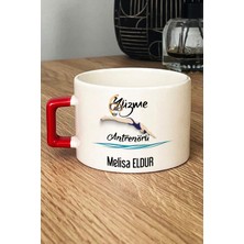 Hedizu Kişiye Özel Kadın Yüzme Antrenörü Lüks Fincan Kırmızı