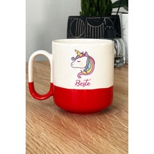 Hedizu Kişiye Özel Unicorn Pro Kupa Bardak Kırmızı Arkadaşa Doğum Günü Hediyesi