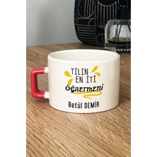 Hedizu Kişiye Özel Öğretmenler Günü Hediyesi Lüks Fincan Turuncu Sınıf Öğretmenine Hediye