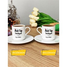 Hedizu Kişiye Özel Acil Tıp Teknisyeni Türk Kahvesi Fincanı Beyaz Att Tıp Bayramı Hediyesi