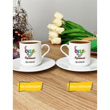 Hedizu Kişiye Özel Okul Öncesi Öğretmeni -2- Türk Kahvesi Fincanı Beyaz