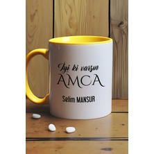 Hedizu Kişiye Özel Iyi Ki Varsın Amca Kupa Bardak Sarı Doğum Günü Hediyesi