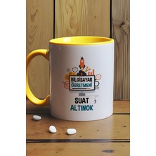 Hedizu Kişiye Özel Bilgisayar Öğretmeni -2- Kupa Bardak Sarı Öğretmenler Günü Hediyesi