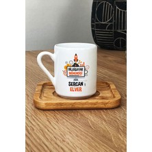 Hedizu Kişiye Özel Bilgisayar Mühendisi Türk Kahvesi Fincanı Ahşap Altlıklı Mühendisler Günü Hediyesi