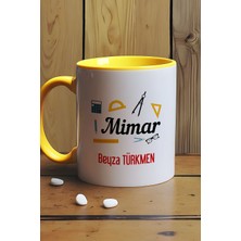 Hedizu Kişiye Özel Mimar Kupa Bardak Sarı Mimarlar Günü Hediyesi