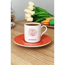 Hedizu Kişiye Özel Dünyanın En Güzel Annesi Türk Kahvesi Fincanı Turuncu