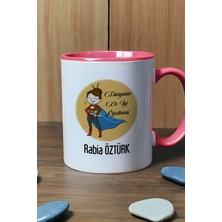 Hedizu Kişiye Özel Kadın Öğretmenler Günü Hediyesi Kupa Bardak Pembe