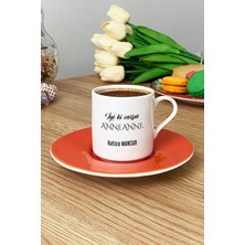 Hedizu Kişiye Özel Iyi Ki Varsın Anneanne Türk Kahvesi Fincanı Turuncu Anneler Günü Hediyesi