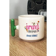 Hedizu Kişiye Özel Almanca Öğretmeni Kupa Bardak T Kulplu Yeşil Öğretmenler Günü Hediyesi