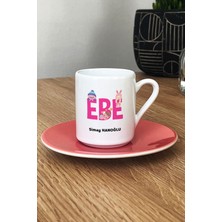 Hedizu Kişiye Özel Ebe Türk Kahvesi Fincanı Pembe Tıp Bayramı Hediyesi