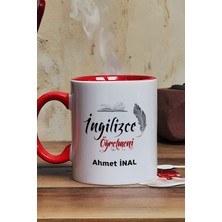 Hedizu Kişiye Özel Ingilizce Öğretmeni Kupa Bardak Kırmızı Öğretmenler Günü Hediyesi