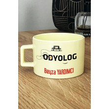 Hedizu Kişiye Özel Odyolog Pastel Fincan Sarı Tıp Bayramı Hediyeleri