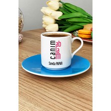 Hedizu Kişiye Özel Canım Ablam Türk Kahvesi Fincanı Mavi Ablaya Doğum Günü Hediyesi