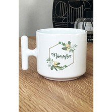 Hedizu Kişiye Özel Çiçekli Isme Özel Kupa Bardak T Kulplu Beyaz Arkadaşa Kardeşe Anneye Ablaya Hediye