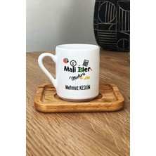 Hedizu Kişiye Özel Mali Işler Müdürü Türk Kahvesi Fincanı Ahşap Altlıklı