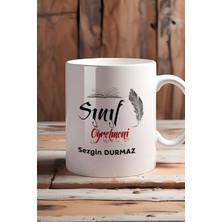 Hedizu Kişiye Özel Erkek Sınıf Öğretmeni Kupa Bardak Beyaz Öğretmenler Günü Hediyesi