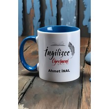 Hedizu Kişiye Özel Ingilizce Öğretmeni Kupa Bardak Mavi Öğretmenler Günü Hediyesi