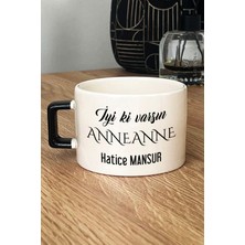 Hedizu Kişiye Özel Iyi Ki Varsın Anneanne Lüks Fincan Siyah Anneler Günü Hediyesi